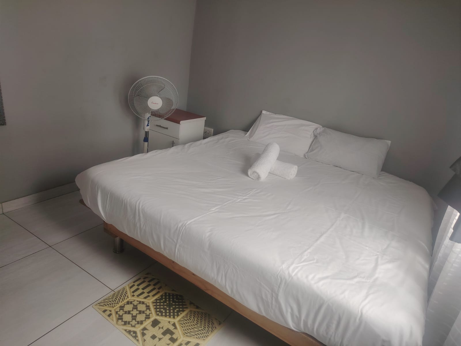 Apartment bedroom with a double bed